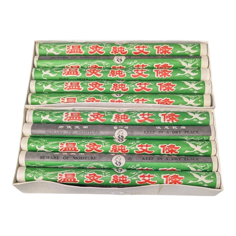 Pure Moxa Rolls for Mild Moxibustion (20) 2 Boxes of 10